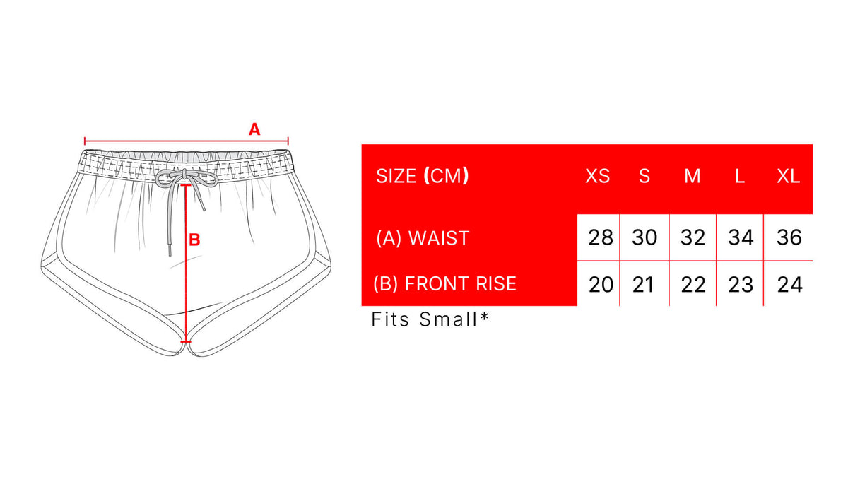 BZN SHORT SHORTS size chart