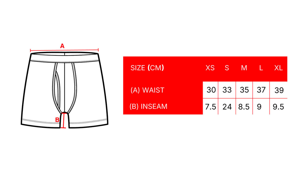 PACK OF 3 LOW-RISE BOXERS size chart