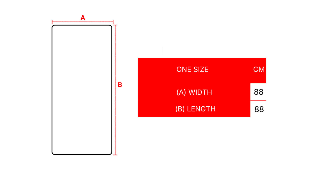 BENZENE BEACH TOWEL size chart